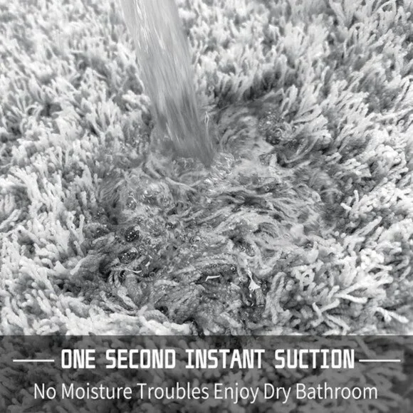 New 24x17 Bathroom Rug, Soft Plush Non-Slip Washable Mat for Shower & Sink Area - Picture 5 of 8